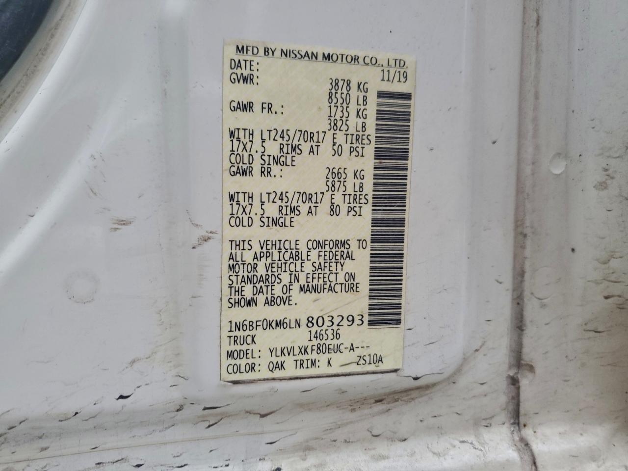 NISSAN NV1500 1500 S