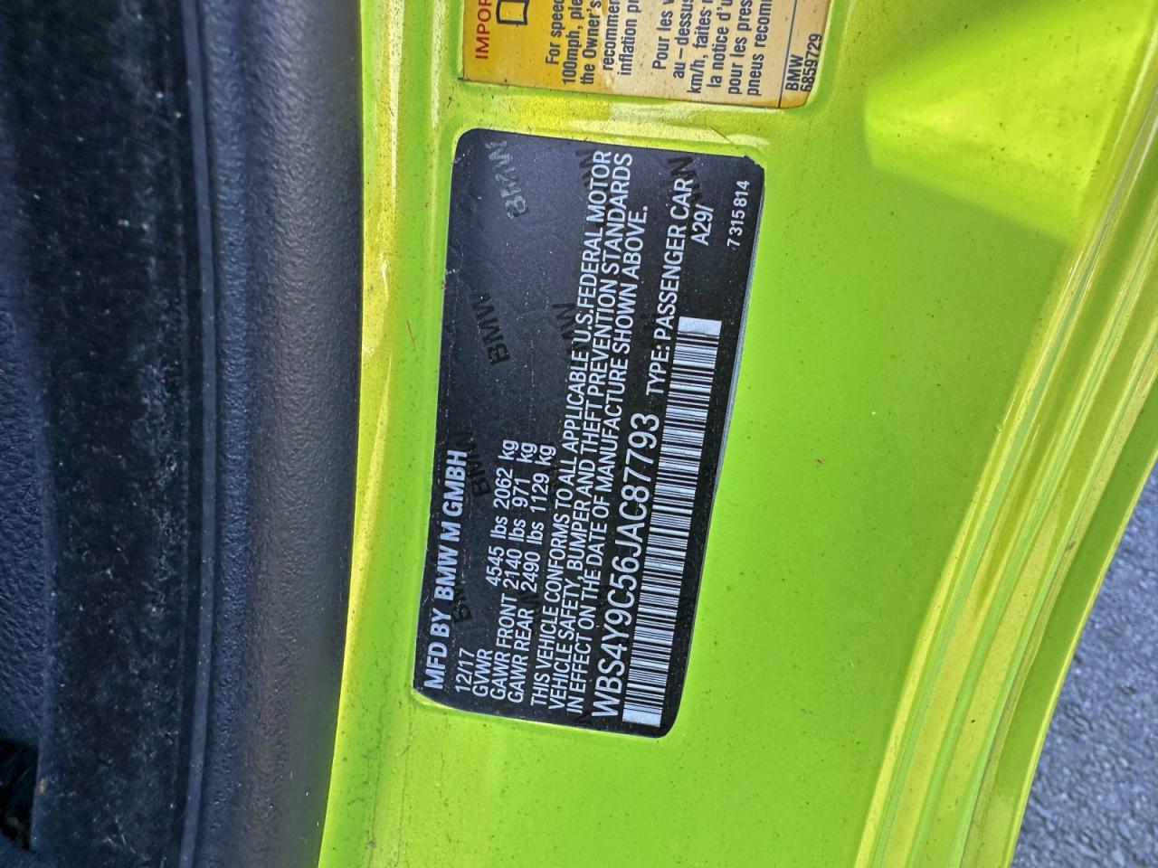 Lot #3311485246 2018 BMW M4