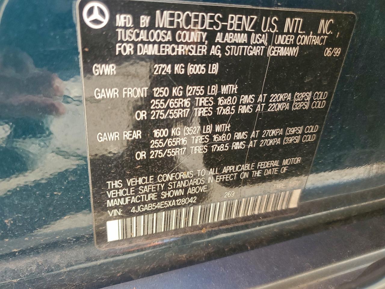 Lot #3301847472 1999 MERCEDES-BENZ ML 320