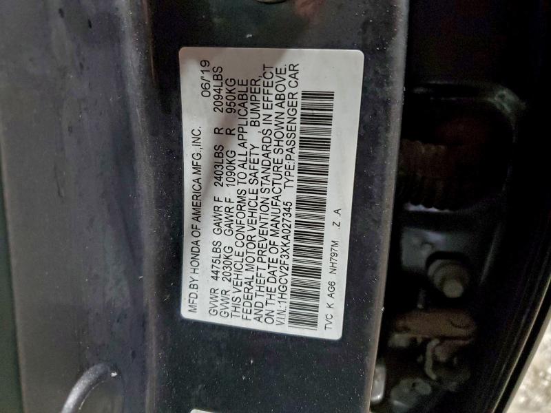 2019 HONDA ACCORD SPO #3312435638