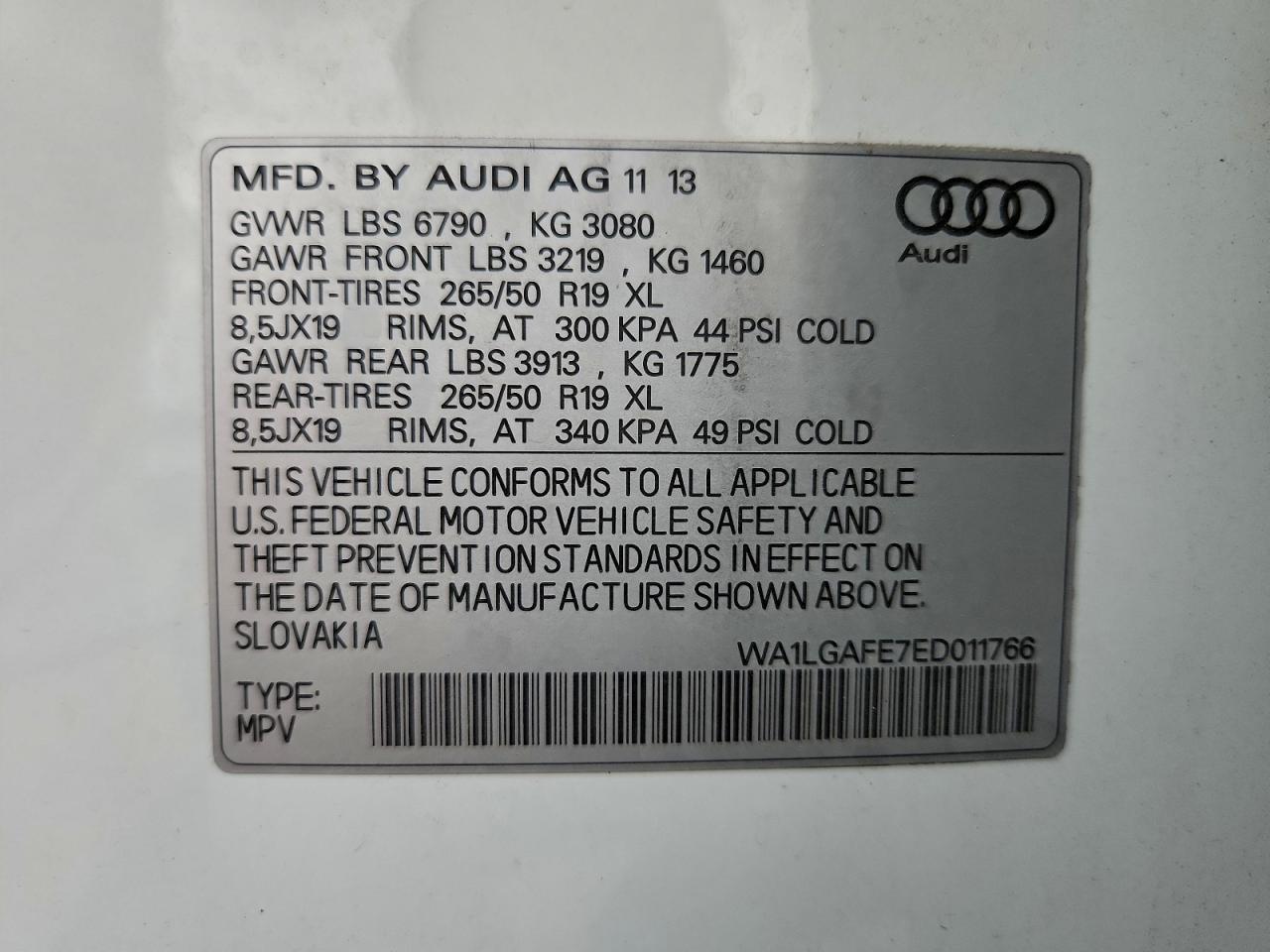 Lot #3305343305 2014 AUDI Q7 PREMIUM