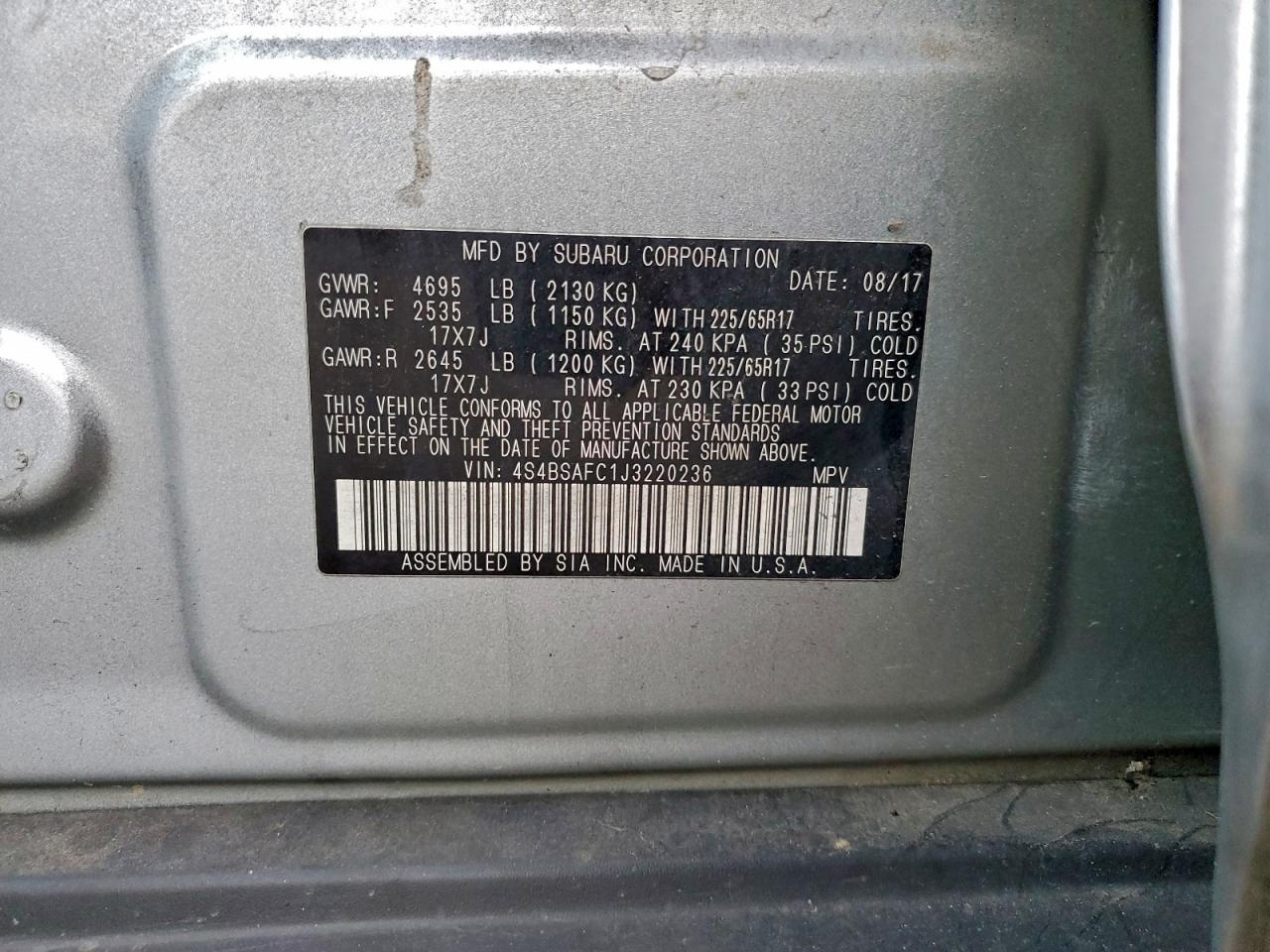 SUBARU OUTBACK 2.5I PREMIUM