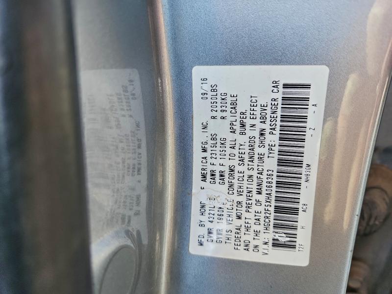 2017 HONDA ACCORD SPO #3305212019