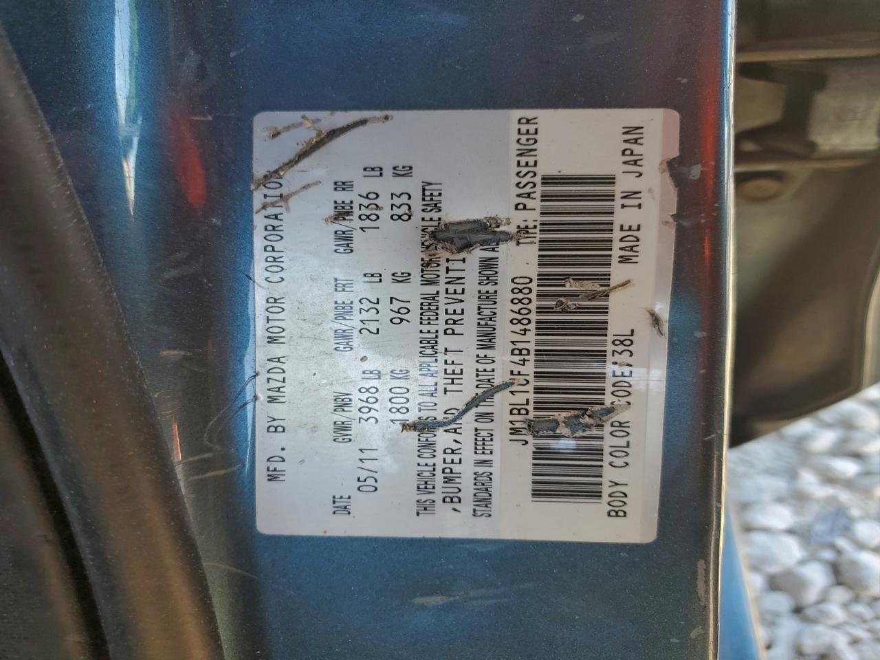 Lot #3312405118 2011 MAZDA 3 I