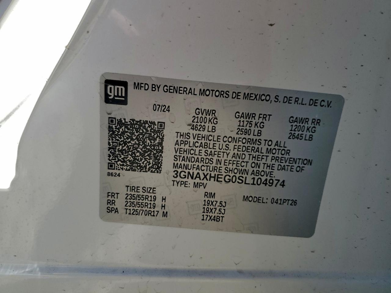 Lot #3311609278 2025 CHEVROLET EQUINOX LT