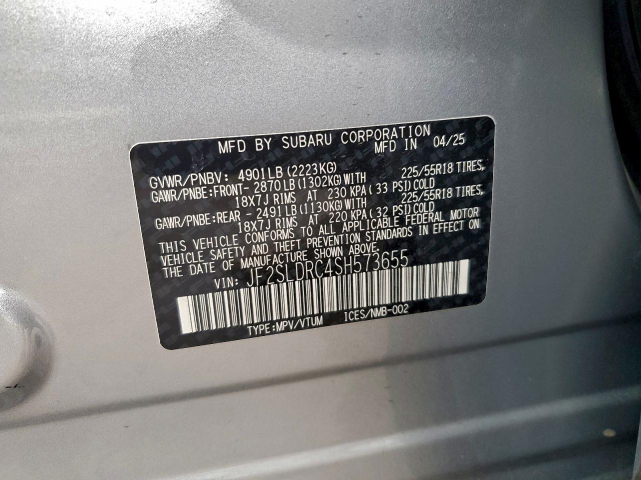 SUBARU FORESTER LIMITED