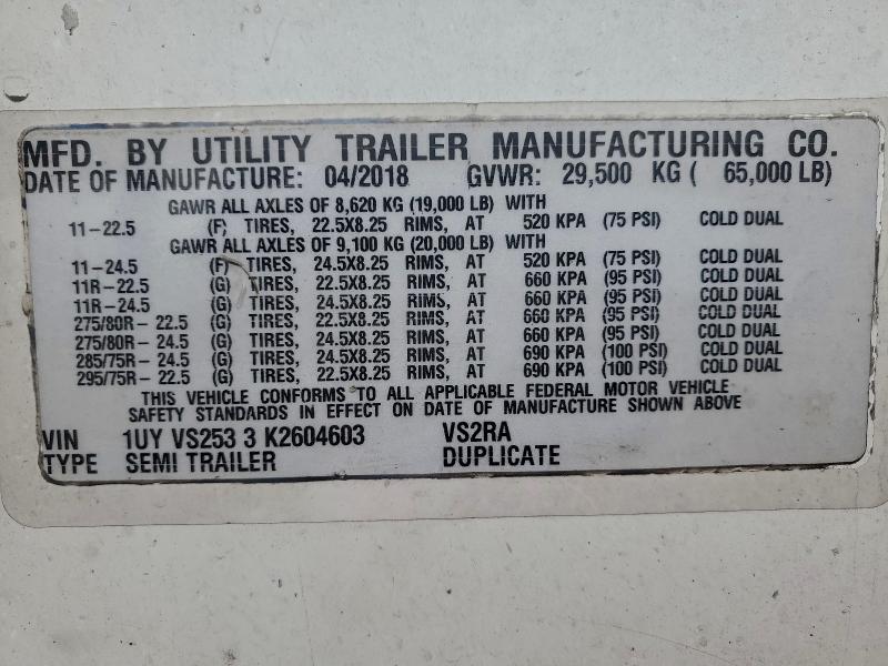 2019 UTILI TRAILER #3311873189