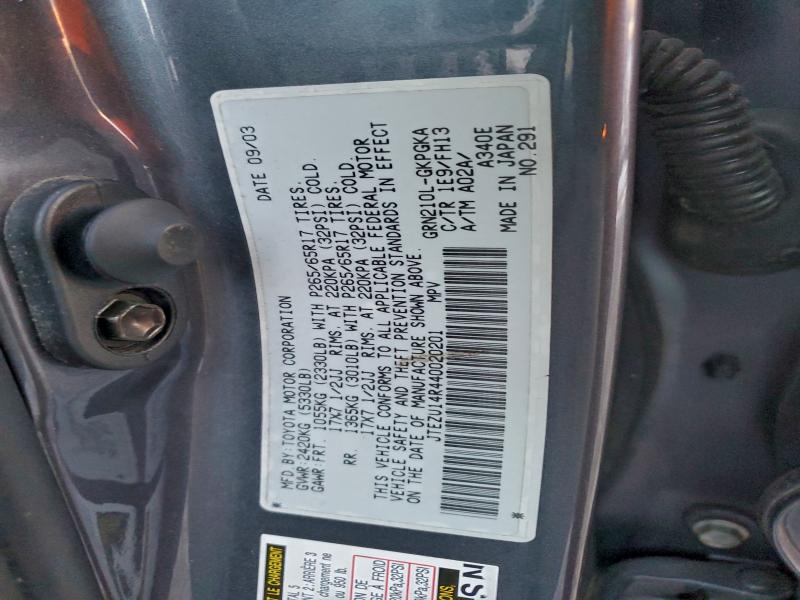 2004 TOYOTA 4RUNNER SR #3310341964