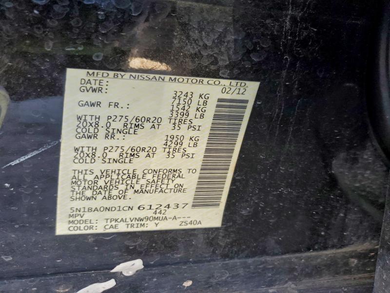 2012 NISSAN ARMADA SV #3316034328