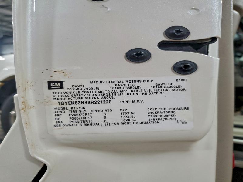 2003 CADILLAC ESCALADE L #3305349305