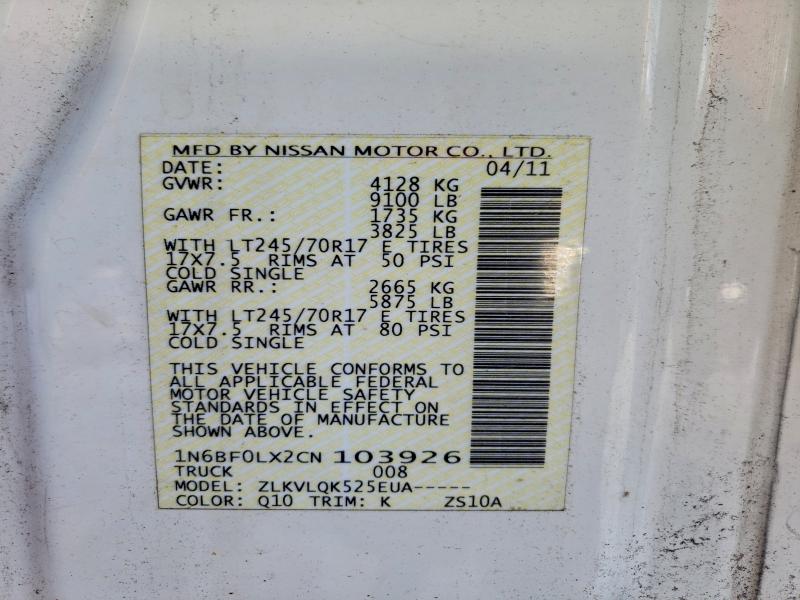 2012 NISSAN NV 2500 #3308304164