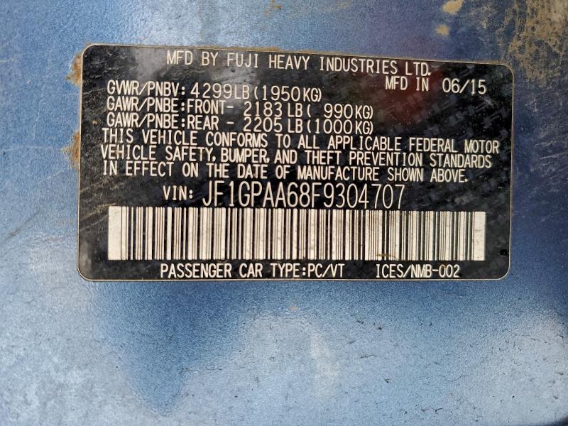 2015 SUBARU IMPREZA #3303725457