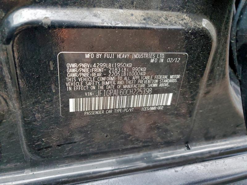 2012 SUBARU IMPREZA SP #3302664006