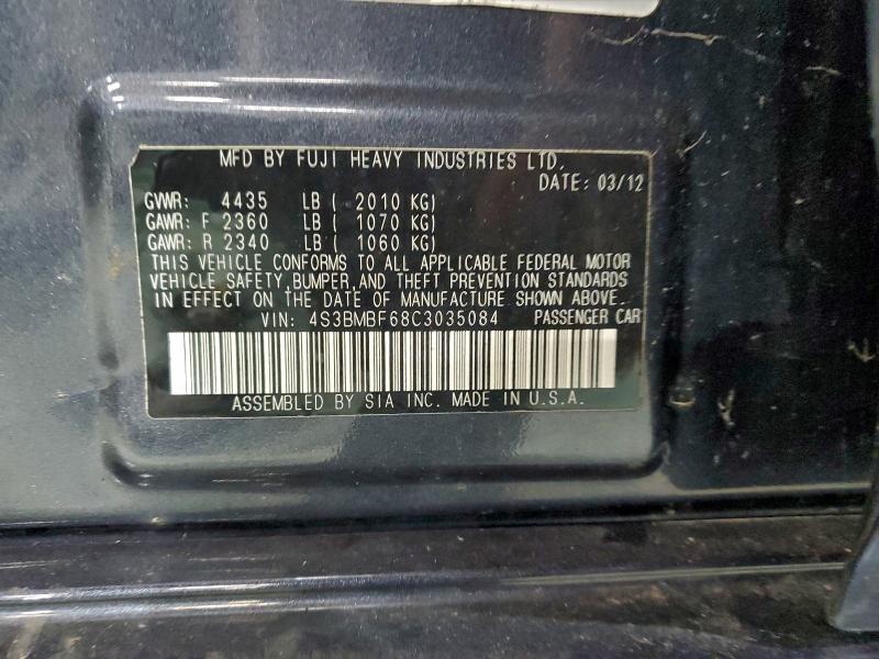 2012 SUBARU LEGACY 2.5 #3304002642