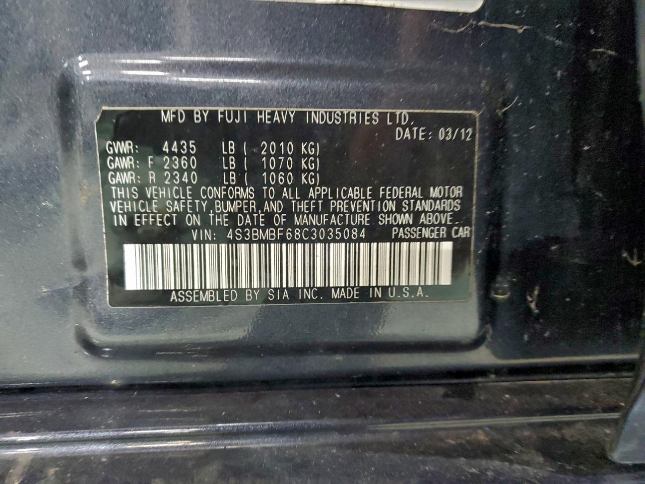 SUBARU LEGACY 2.5I PREMIUM