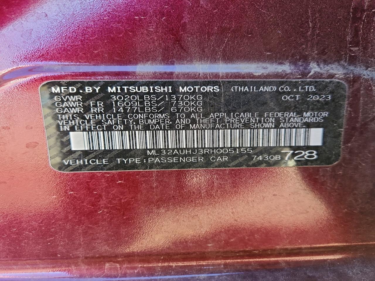 MITSUBISHI MIRAGE ES