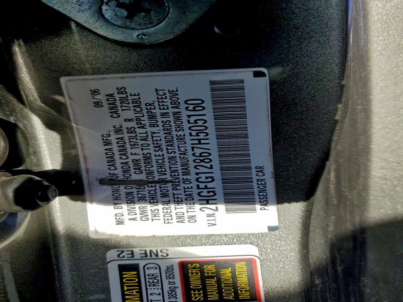 2007 HONDA CIVIC EX #3306393539