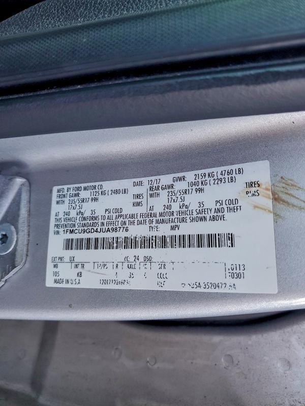 2018 FORD ESCAPE SE #3304609456