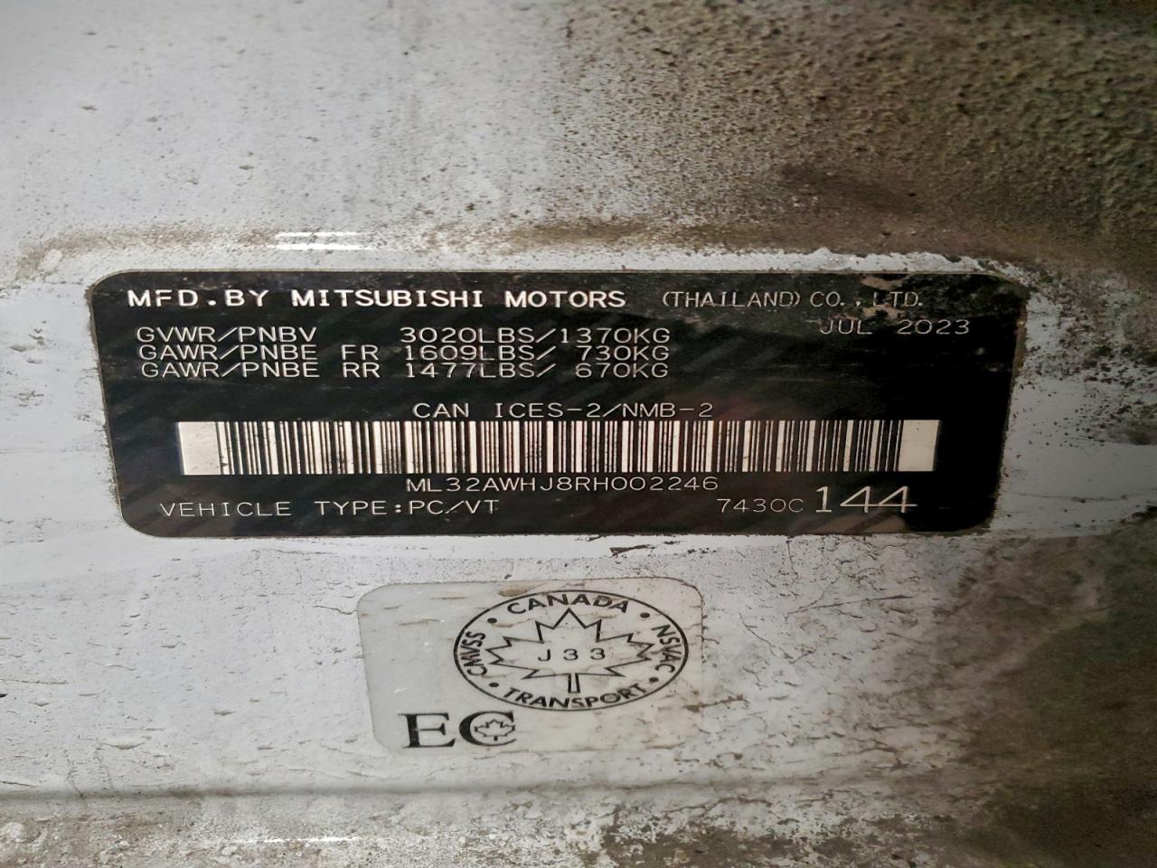 MITSUBISHI MIRAGE SE