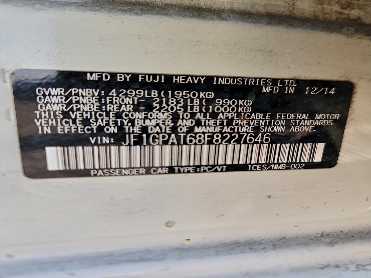 SUBARU IMPREZA SPORT