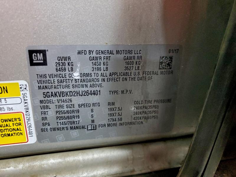 2017 BUICK ENCLAVE #3302889903