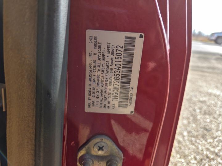 2003 HONDA ACCORD EX #3309246617