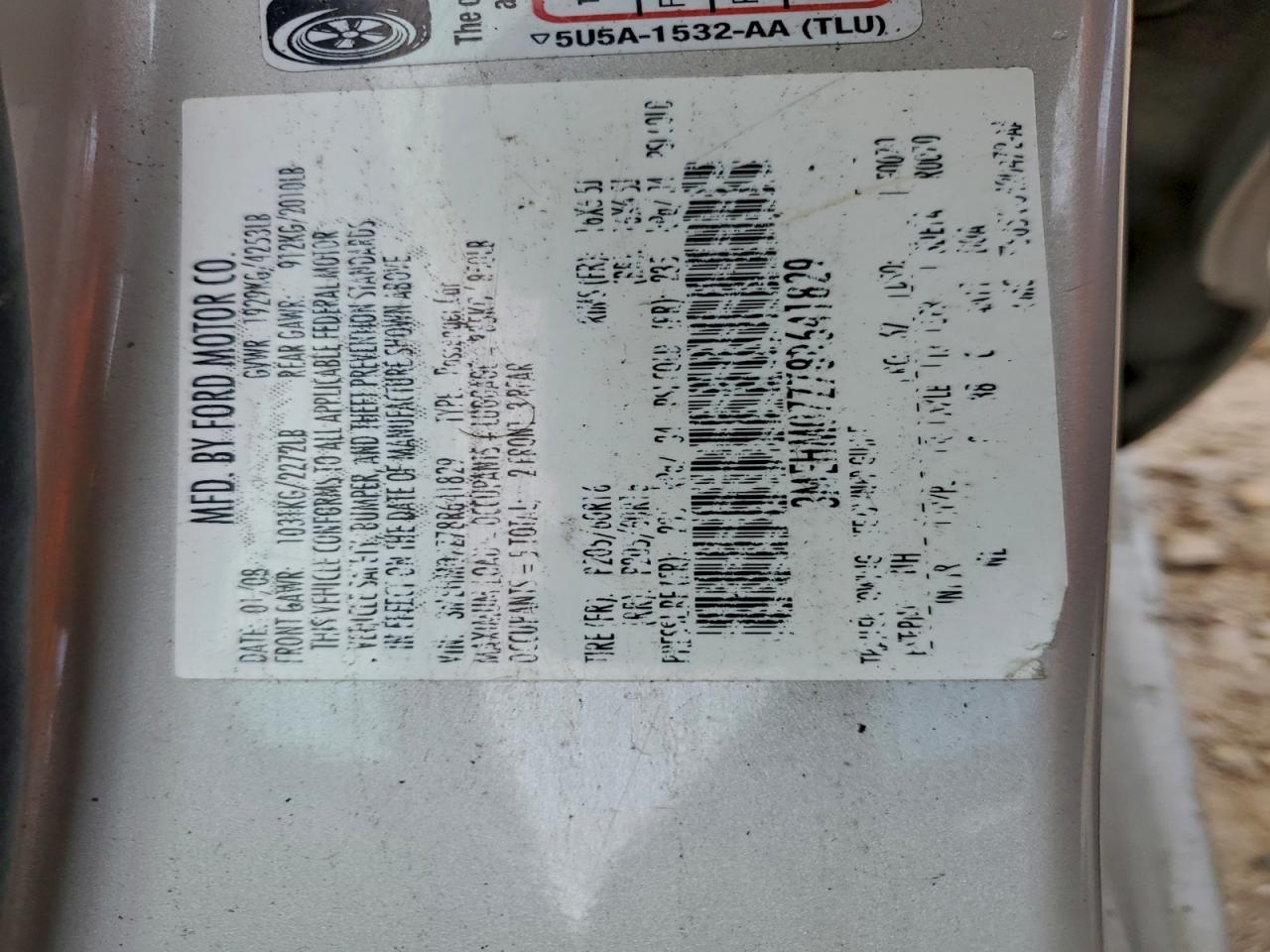 Lot #3311664233 2008 MERCURY MILAN