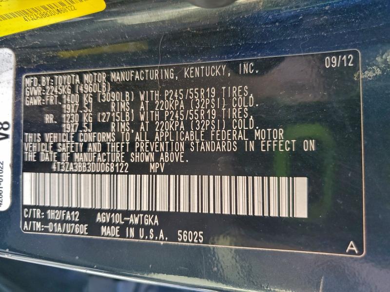 2013 TOYOTA VENZA LE #3310446356