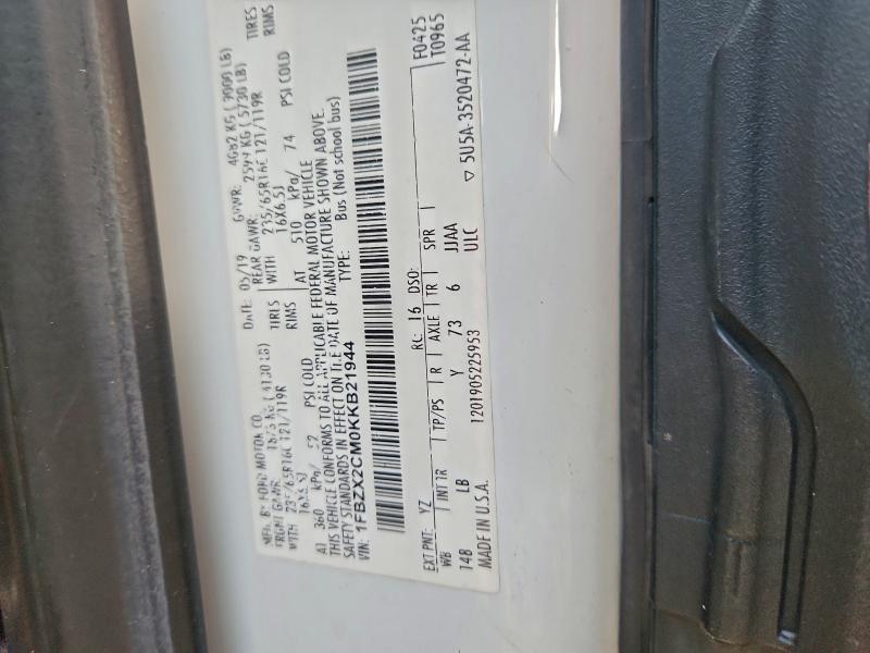 2019 FORD TRANSIT T-350 XL #3304748948