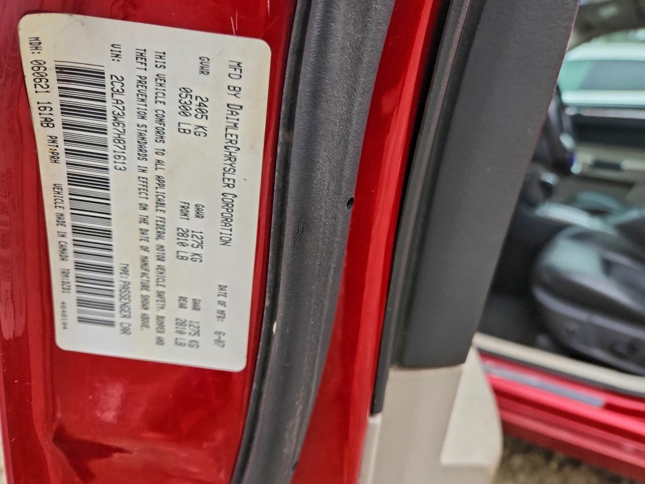 Lot #3304602457 2007 CHRYSLER 300C SRT-8