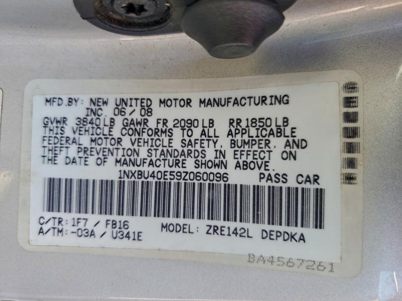 2009 TOYOTA COROLLA BA #3310777977