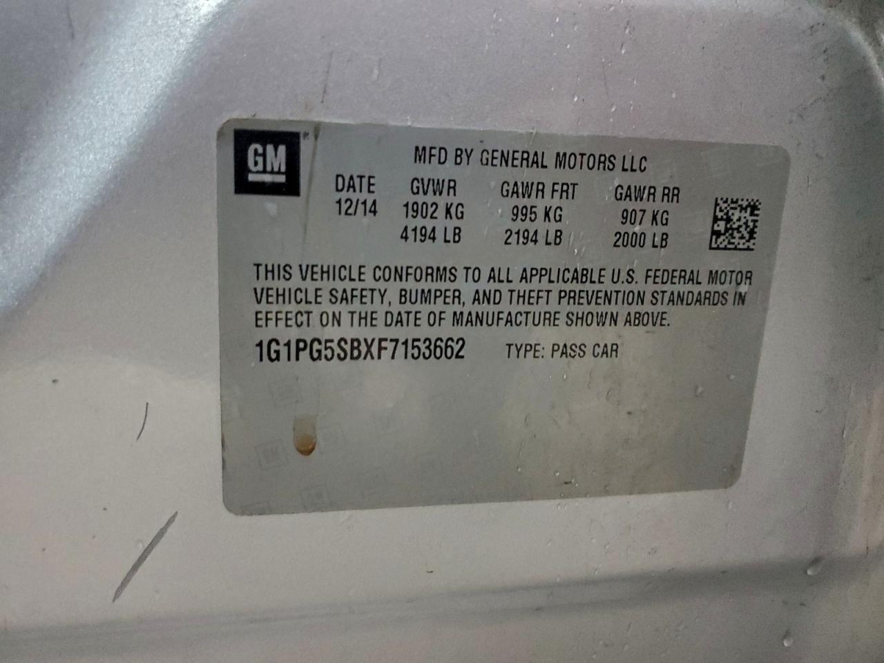 Lot #3312059383 2015 CHEVROLET CRUZE LTZ