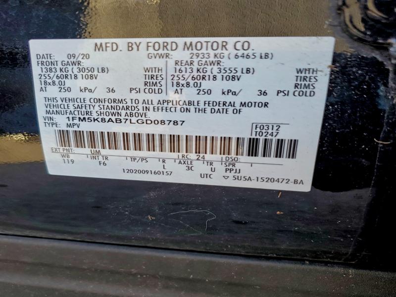 2020 FORD EXPLORER P #3302816978