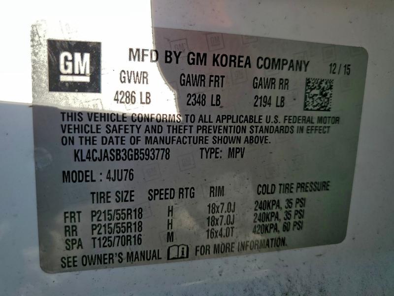 2016 BUICK ENCORE #3305466115