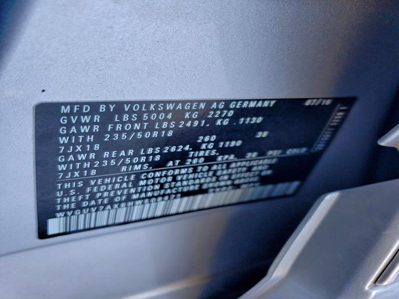 2017 VOLKSWAGEN TIGUAN SPO #3315941092