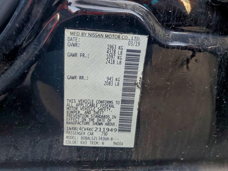 2019 NISSAN ALTIMA SR #3308200263