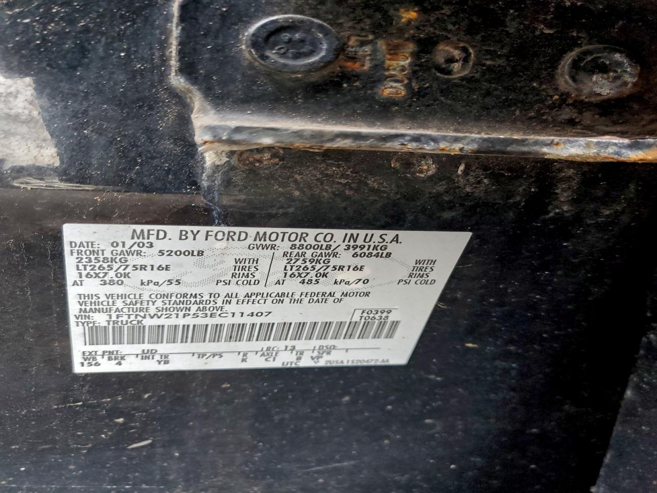 Lot #3303664938 2003 FORD F250 SUPER