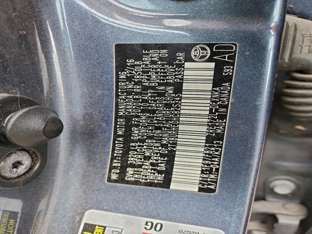 Lot #3305417438 2017 TOYOTA COROLLA L