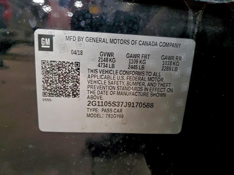 2018 CHEVROLET IMPALA LT #3310330976