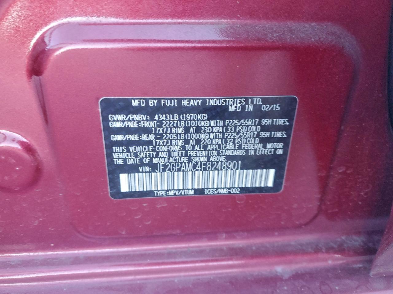 SUBARU XV 2.0 LIMITED