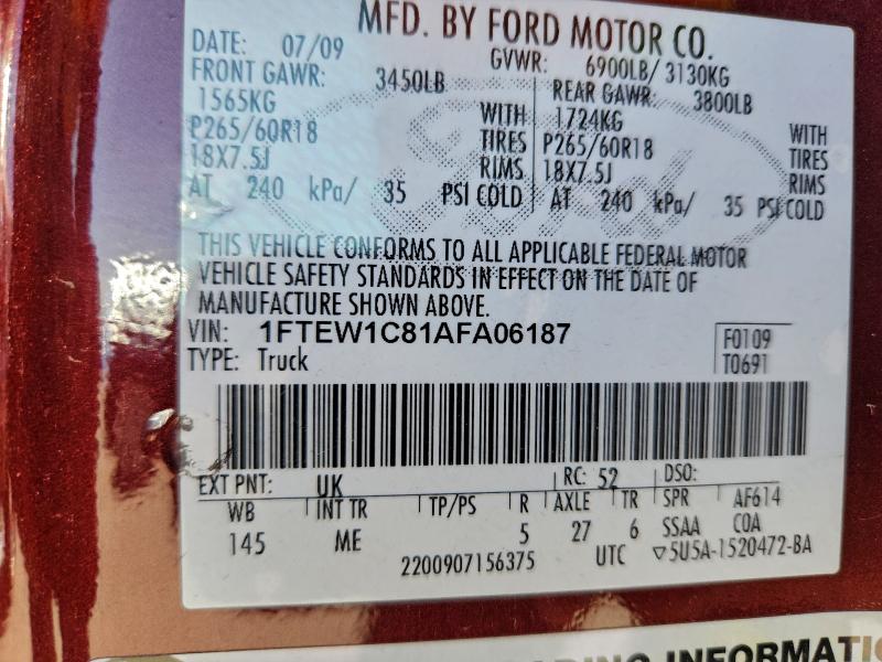 2010 FORD F150 SUPER #3310470074