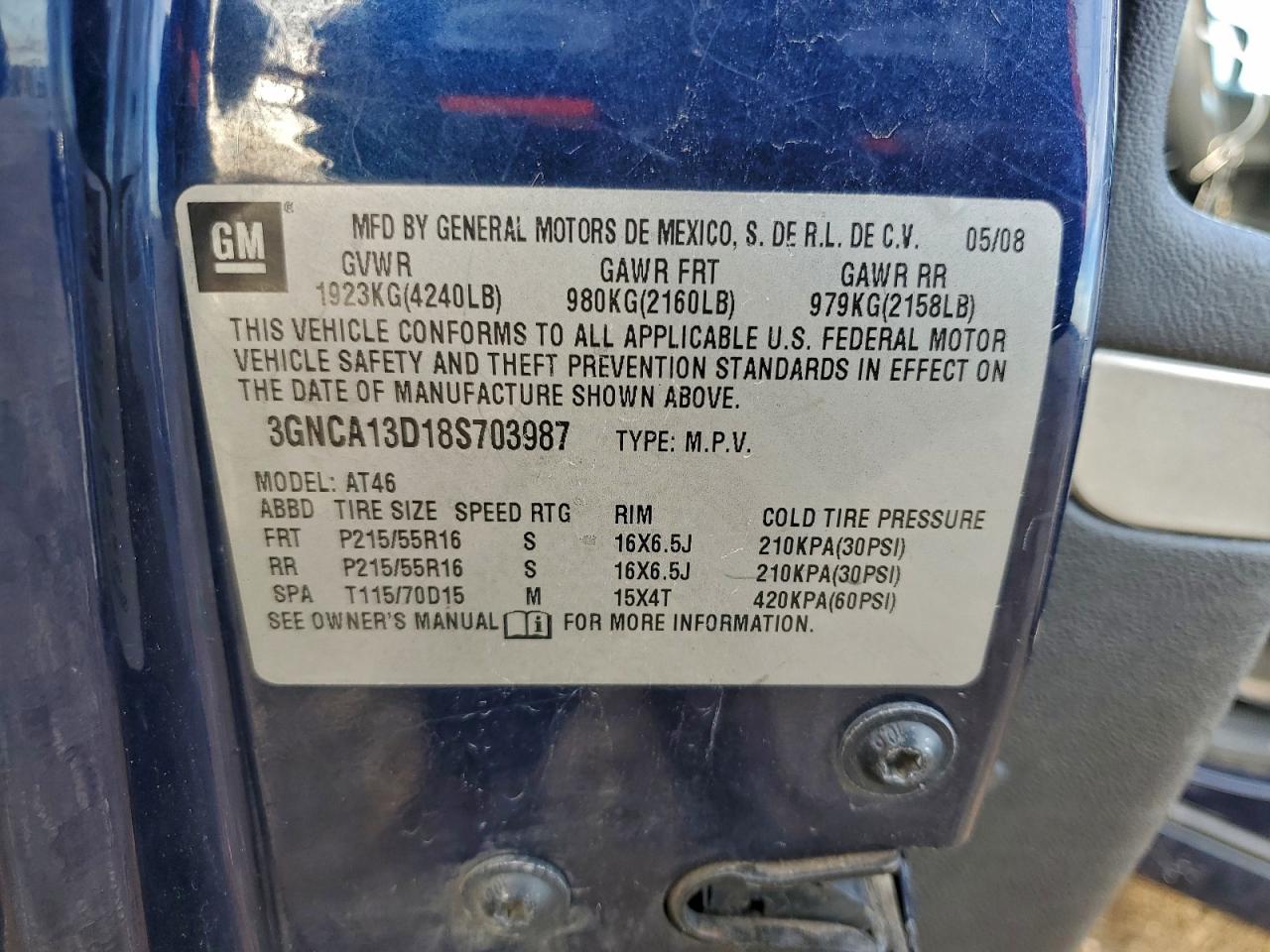 Lot #3303694029 2008 CHEVROLET HHR LS