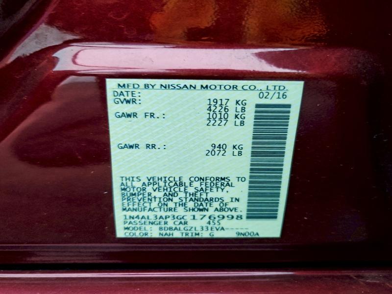 2016 NISSAN ALTIMA 2.5 #3317084012