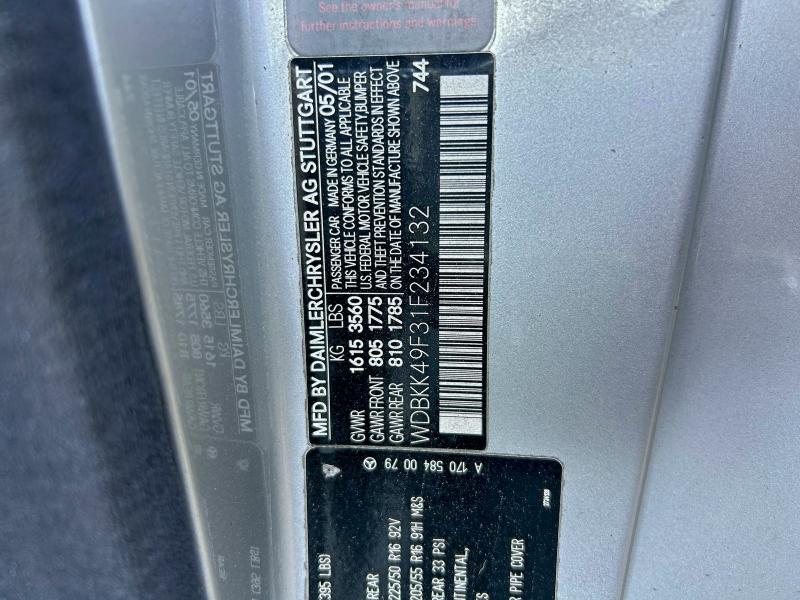 2001 MERCEDES-BENZ SLK 230 KO #3304517447