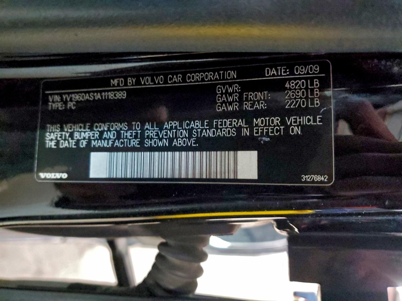 Lot #3317827200 2010 VOLVO S80 3.2