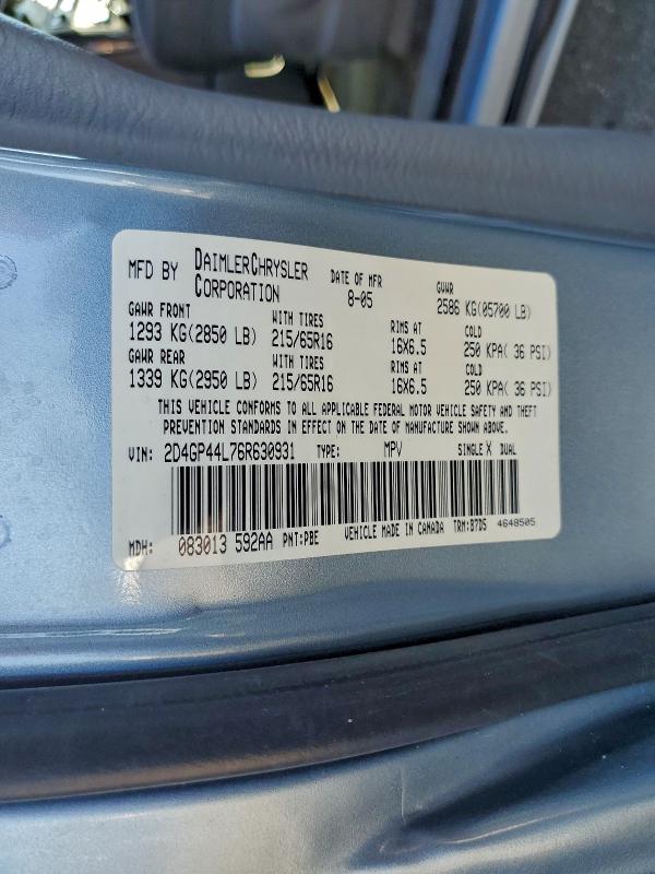 2006 DODGE GRAND CARA #3308273174