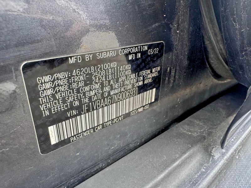 2022 SUBARU WRX #3301766334