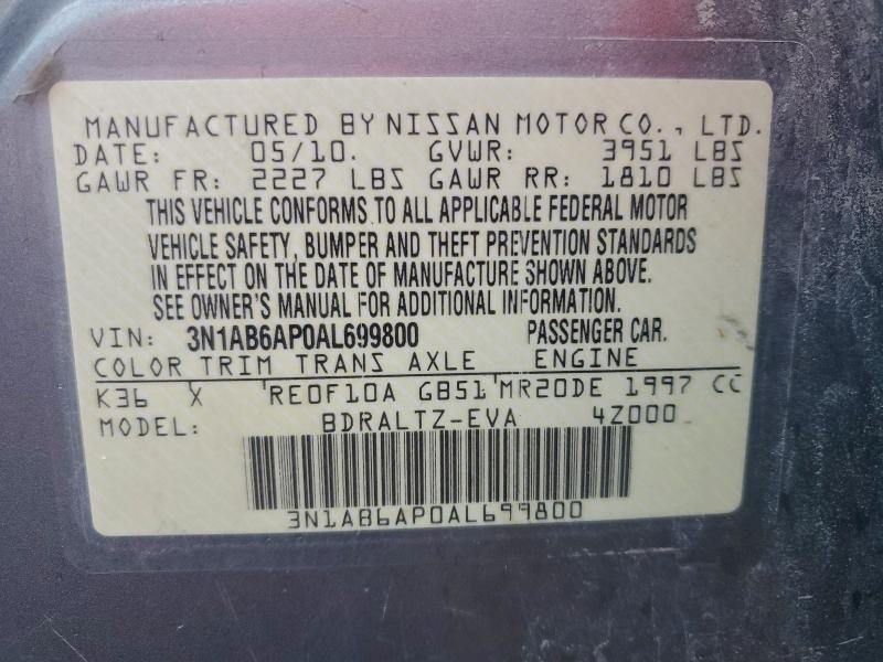 2010 NISSAN SENTRA 2.0 #3311530286