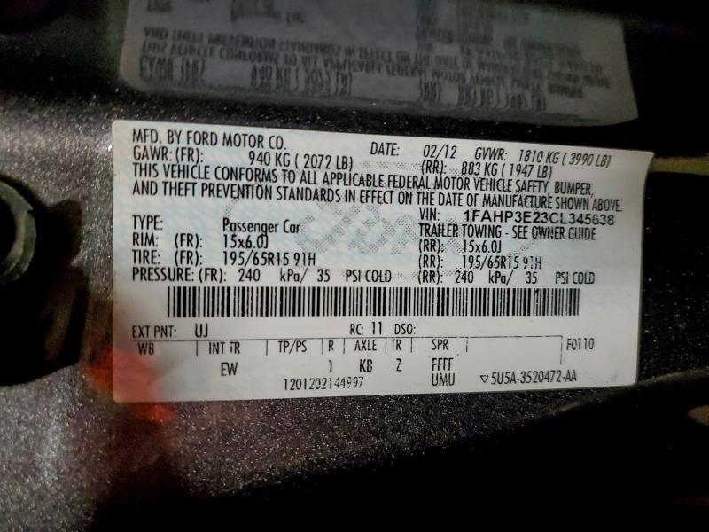 2012 FORD FOCUS S #3304002659