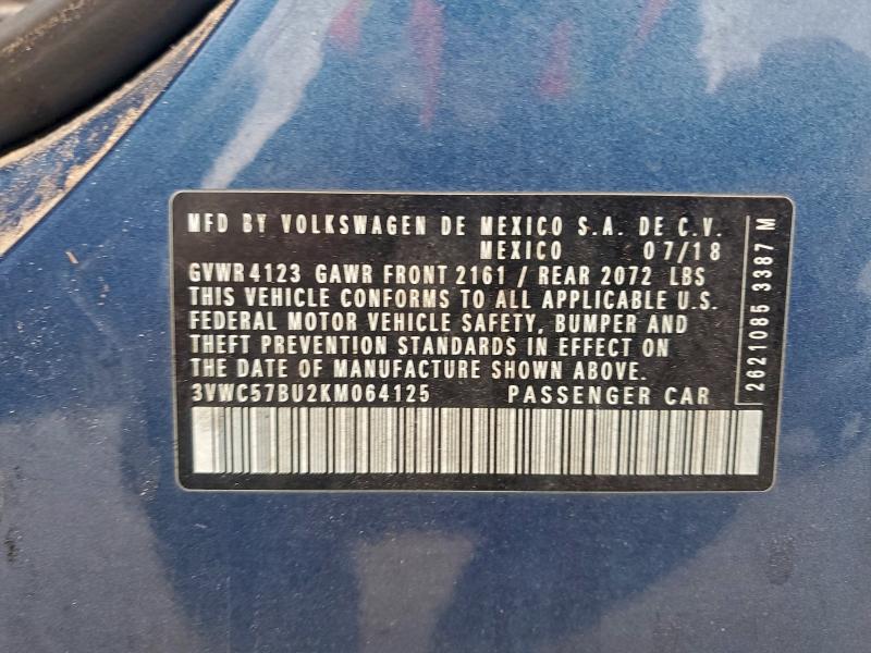 2019 VOLKSWAGEN JETTA S #3304766920